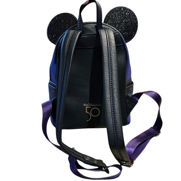 Disney 50th Anniversary Loungefly Backpack - Blue and Black Mickey Ears main image 6